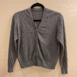 Gray cable knit cardigan